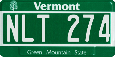 VT license plate NLT274