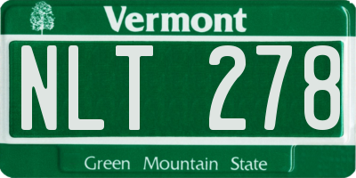 VT license plate NLT278