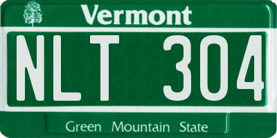 VT license plate NLT304