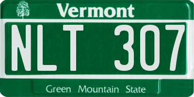 VT license plate NLT307