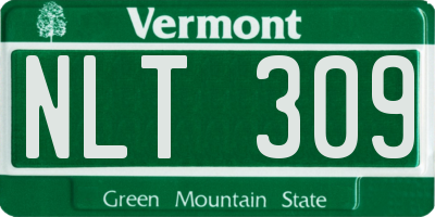VT license plate NLT309