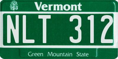 VT license plate NLT312
