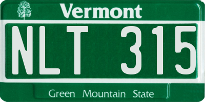 VT license plate NLT315