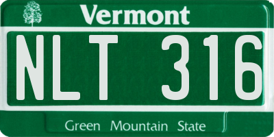 VT license plate NLT316