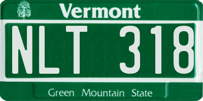 VT license plate NLT318