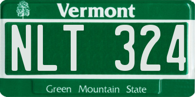 VT license plate NLT324