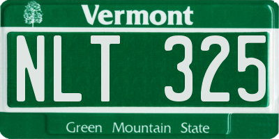 VT license plate NLT325