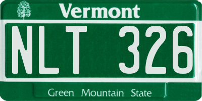 VT license plate NLT326