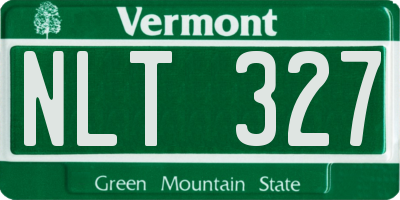 VT license plate NLT327