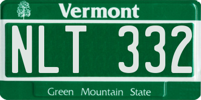 VT license plate NLT332