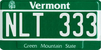 VT license plate NLT333