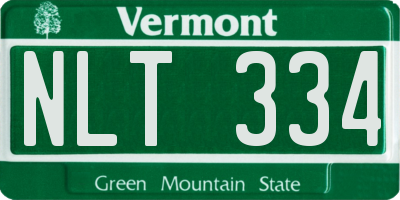 VT license plate NLT334
