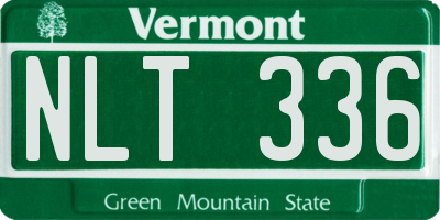 VT license plate NLT336