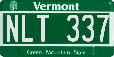 VT license plate NLT337