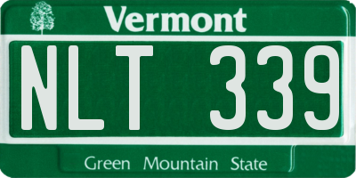 VT license plate NLT339