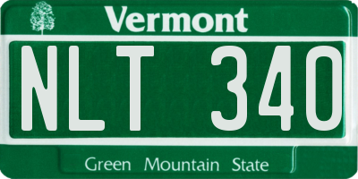 VT license plate NLT340