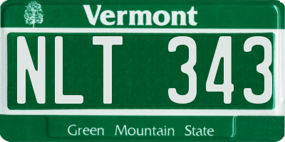 VT license plate NLT343