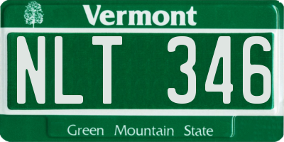 VT license plate NLT346