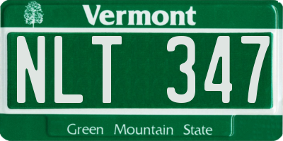 VT license plate NLT347