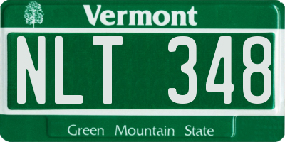 VT license plate NLT348