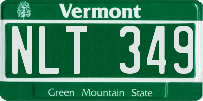 VT license plate NLT349