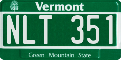 VT license plate NLT351