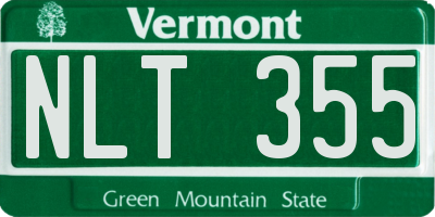 VT license plate NLT355