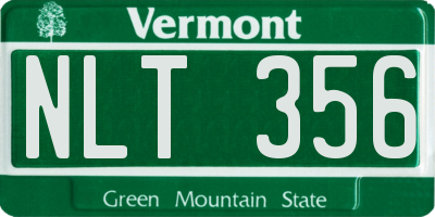 VT license plate NLT356