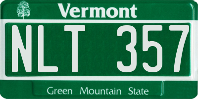 VT license plate NLT357