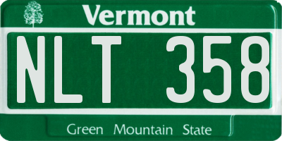VT license plate NLT358