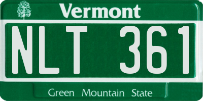 VT license plate NLT361