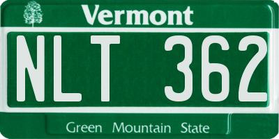 VT license plate NLT362