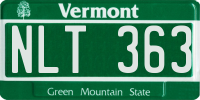 VT license plate NLT363