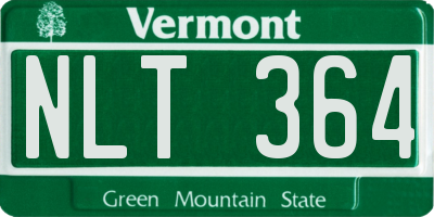 VT license plate NLT364