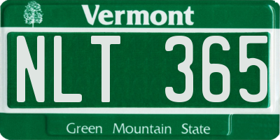 VT license plate NLT365