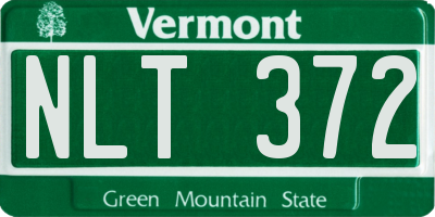 VT license plate NLT372