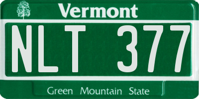 VT license plate NLT377