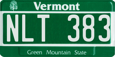 VT license plate NLT383