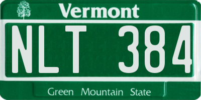 VT license plate NLT384