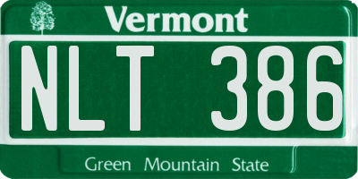 VT license plate NLT386