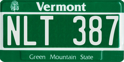 VT license plate NLT387