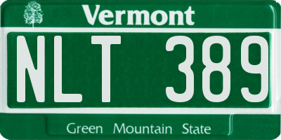VT license plate NLT389