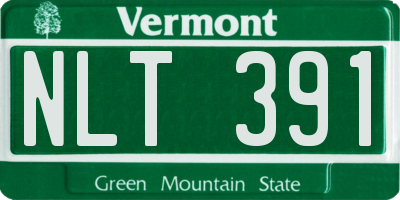 VT license plate NLT391