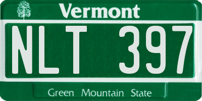 VT license plate NLT397