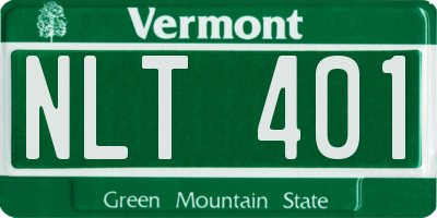 VT license plate NLT401