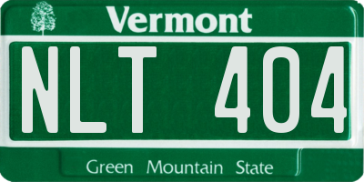 VT license plate NLT404