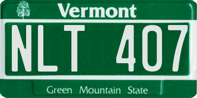 VT license plate NLT407