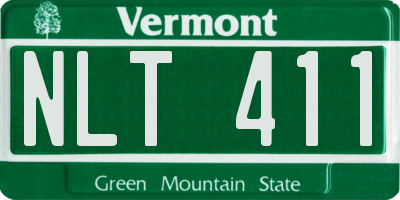 VT license plate NLT411