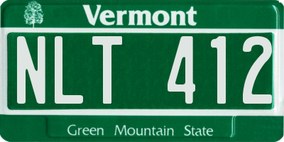 VT license plate NLT412