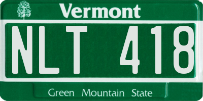 VT license plate NLT418